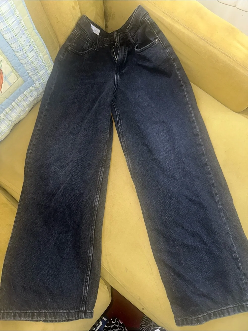 Zara Kids Black Wide-Leg Jeans